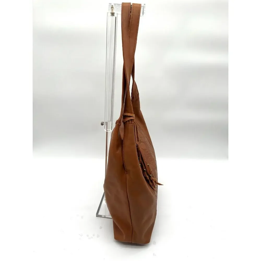 THE SAK Hobo Tooled Leather Satchel with Tassel Charm